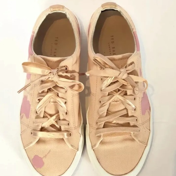 Ted Baker Ephie Sneakers Womens Printed Canvas Platform Shoes Rose Gold Sz 6.5 7 - Picture 10 of 10